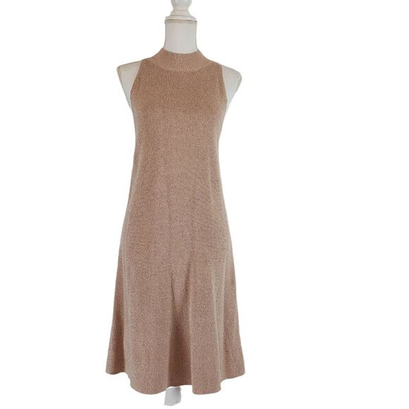 1.STATE Womens SIZE M Pink Sleeveless Shift Dress Mock Neck Shimmer Metallic - Picture 11 of 11